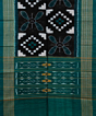 Black Green Sambalpuri Handwoven Double Ikat Cotton Stole SFCSTL1691