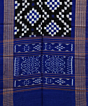 Black Blue Sambalpuri Handwoven Double Ikat Cotton Stole SFCSTL1693