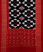 Black Red Sambalpuri Handwoven Double Ikat Cotton Stole SFCSTL1694