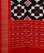 Black Red Sambalpuri Handwoven Double Ikat Cotton Stole SFCSTL1694