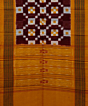 Maroon Yellow Sambalpuri Handwoven Double Ikat Cotton Stole SFCSTL169