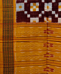 Maroon Yellow Sambalpuri Handwoven Double Ikat Cotton Stole SFCSTL169