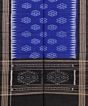 Blue Black Sambalpuri Handwoven Single Ikat Cotton Stole SFCSTL1734