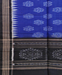 Blue Black Sambalpuri Handwoven Single Ikat Cotton Stole SFCSTL1734
