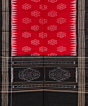 Maroon Black Sambalpuri Handwoven Single Ikat Cotton Stole SFCSTL1735