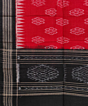 Maroon Black Sambalpuri Handwoven Single Ikat Cotton Stole SFCSTL1735