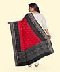 Red Black Sambalpuri Handwoven Single Ikat Cotton Dupatta SFCDUP178A