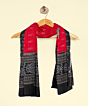 Red Black Sambalpuri Handwoven Single Ikat Cotton Dupatta SFCDUP178A