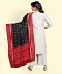 Black Red Sambalpuri Handwoven Single Ikat Cotton Dupatta SFCDUP180A
