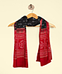 Black Red Sambalpuri Handwoven Single Ikat Cotton Dupatta SFCDUP180A