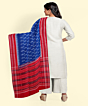 Blue Red Sambalpuri Handwoven Single Ikat Cotton Dupatta SFCDUP182A