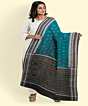 Green Black Sambalpuri Handwoven Single Ikat Cotton Dupatta SFCDUP184A