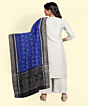 Blue Black Sambalpuri Handwoven Single Ikat Cotton Dupatta SFCDUP187A