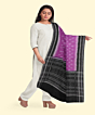 Purple Black Sambalpuri Handwoven Single Ikat Cotton Dupatta SFCDUP188A