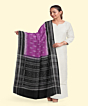 Purple Black Sambalpuri Handwoven Single Ikat Cotton Dupatta SFCDUP188A