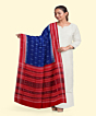 Blue Red Sambalpuri Handwoven Single Ikat Cotton Dupatta SFCDUP190A