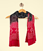 Black Red Sambalpuri Handwoven Single Ikat Cotton Dupatta SFCDUP195A