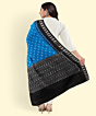 Blue Black Sambalpuri Handwoven Single Ikat Cotton Dupatta SFCDUP196A