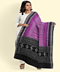 Purple Black Sambalpuri Handwoven Single Ikat Cotton Dupatta SFCDUP197A