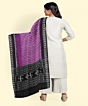 Purple Black Sambalpuri Handwoven Single Ikat Cotton Dupatta SFCDUP197A