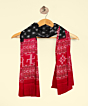 Black Red Sambalpuri Handwoven Single Ikat Cotton Dupatta SFCDUP198A