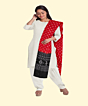 Rust Black Sambalpuri Handwoven Single Ikat Cotton Dupatta SFCDUP200A