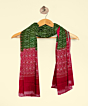 Olive Maroon Sambalpuri Handwoven Single Ikat Cotton Dupatta SFCDUP201A