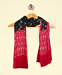 Black Maroon Sambalpuri Handwoven Single Ikat Cotton Dupatta SFCDUP202A
