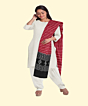 Maroon Black Sambalpuri Handwoven Single Ikat Cotton Dupatta SFCDUP204A