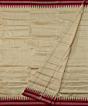 Beige Maroon Sambalpuri Handwoven Silk Dhoti Gamuchha SFSJOD2067