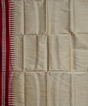 Beige Maroon Sambalpuri Handwoven Silk Dhoti Gamuchha SFSJOD2067