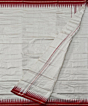 White Maroon Sambalpuri Handwoven Silk Dhoti Gamuchha SFSJOD2069