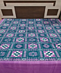 Green Pink Sambalpuri Handwoven Cotton Double Bed Sheet SMCBED2122