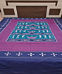 Green Blue Sambalpuri Handwoven Cotton Double Bed Sheet SMCBED2128