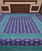 Blue Green Sambalpuri Handwoven Cotton Double Bed Sheet SMCBED2129
