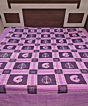 Purple Sambalpuri Handwoven Cotton Double Bed Sheet SMCBED2131