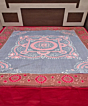 Gray Red Sambalpuri Handwoven Cotton Double Bed Sheet SMCBED2132