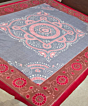 Gray Red Sambalpuri Handwoven Cotton Double Bed Sheet SMCBED2132