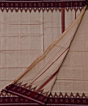 Beige Sambalpuri Handwoven Cotton Dhoti Gamuchha SFSJOD2159