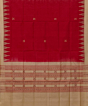 Red Beige Sambalpuri Handwoven Single Ikat Cotton Dupatta SFCDUP2165