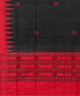 Black Red Sambalpuri Handwoven Single Ikat Cotton Dupatta SFCDUP2166