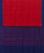 Red Blue Sambalpuri Handwoven Single Ikat Cotton Dupatta SFCDUP2169