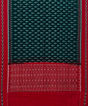 Green Red Sambalpuri Handwoven Single Ikat Cotton Dupatta SFCDUP2176