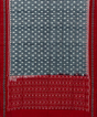 Gray Red Sambalpuri Handwoven Single Ikat Cotton Dupatta SFCDUP2177