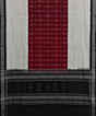 Maroon White Sambalpuri Handwoven Single Ikat Cotton Dupatta SFCDUP2180
