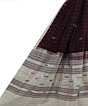 Maroon White Sambalpuri Handwoven Single Ikat Cotton Dupatta SFCDUP2182