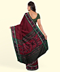 Maroon Green Sambalpuri Handwoven Single Ikat Cotton Saree SFCSAR2192