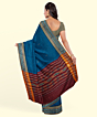 Blue Yellow Sambalpuri Handwoven Single Ikat Cotton Saree SFCSAR2196