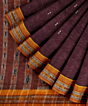 Maroon Yellow Sambalpuri Handwoven Single Ikat Cotton Saree SFCSAR2197