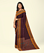 Maroon Yellow Sambalpuri Handwoven Single Ikat Cotton Saree SFCSAR2197